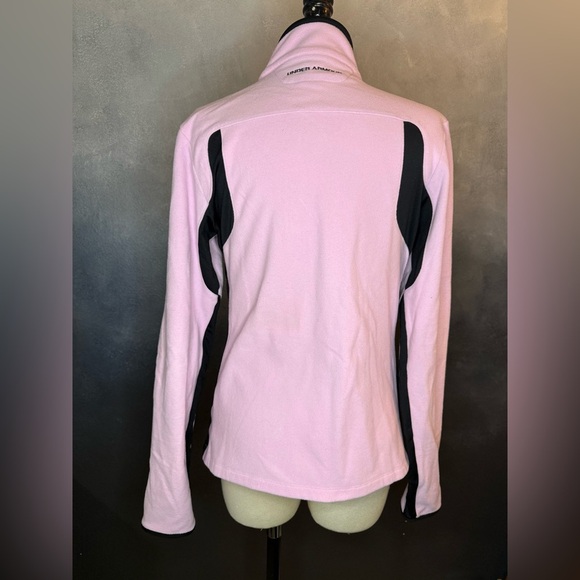 Under Armour Pink & Black Full Zip Fleece Jacket Women’s Size Medium - Picture 3 of 11